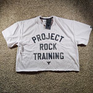 Under Armour Mens Project Rock Heavyweight Stay Hungry Cutoff Shirt Size Large